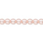 Bead, Czech pearl-coated glass druk, opaque soft pink, 6mm round. Sold per 15-1/2" to 16" strand.