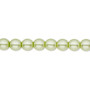 Bead, Czech pearl-coated glass druk, opaque mint green, 6mm round. Sold per 15-1/2" to 16" strand.