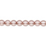 Bead, Czech pearl-coated glass druk, opaque dusty light rose, 6mm round. Sold per 15-1/2" to 16" strand.