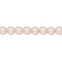 Bead, Czech pearl-coated glass druk, opaque matte soft pink, 6mm round. Sold per 15-1/2" to 16" strand.