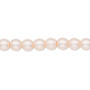 Bead, Czech pearl-coated glass druk, opaque matte pearl, 6mm round. Sold per 15-1/2" to 16" strand.