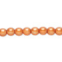 Bead, Czech pearl-coated glass druk, copper, 6mm round. Sold per 15-1/2" to 16" strand.