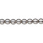 Bead, Czech pearl-coated glass druk, opaque grey, 6mm round. Sold per 15-1/2" to 16" strand.