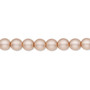 Bead, Czech pearl-coated glass druk, opaque matte pale rose, 6mm round. Sold per 15-1/2" to 16" strand.