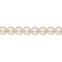 Bead, Czech pearl-coated glass druk, opaque beige, 6mm round. Sold per 15-1/2" to 16" strand.