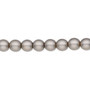 Bead, Czech pearl-coated glass druk, opaque matte grey, 6mm round. Sold per 15-1/2" to 16" strand.