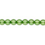 Bead, Czech pearl-coated glass druk, opaque green, 6mm round. Sold per 15-1/2" to 16" strand.