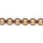 Pearl, Preciosa Czech crystal, bronze, 8mm round. Sold per pkg of 25.