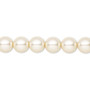 Pearl, Preciosa Czech crystal, creamrose, 8mm round. Sold per pkg of 25.