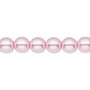 Bead, Czech pearl-coated glass druk, opaque light pink, 8mm round. Sold per 15-1/2" to 16" strand.