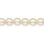 Bead, Czech pearl-coated glass druk, opaque cream, 8mm round. Sold per 15-1/2" to 16" strand.