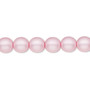 Bead, Czech pearl-coated glass druk, opaque matte light pink, 8mm round. Sold per 15-1/2" to 16" strand.