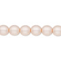 Bead, Czech pearl-coated glass druk, opaque matte soft pink, 8mm round. Sold per 15-1/2" to 16" strand.