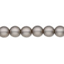 Bead, Czech pearl-coated glass druk, opaque matte grey, 8mm round. Sold per 15-1/2" to 16" strand.