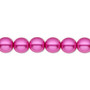 Bead, Czech pearl-coated glass druk, opaque fuchsia, 8mm round. Sold per 15-1/2" to 16" strand.