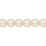 Bead, Czech pearl-coated glass druk, opaque matte cream, 8mm round. Sold per 15-1/2" to 16" strand.