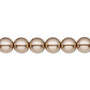 Bead, Czech pearl-coated glass druk, opaque light brown, 8mm round. Sold per 15-1/2" to 16" strand.