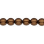 Bead, Czech pearl-coated glass druk, opaque chocolate, 8mm round. Sold per 15-1/2" to 16" strand.