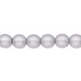 Bead, Czech pearl-coated glass druk, opaque matte light grey, 8mm round. Sold per 15-1/2" to 16" strand.