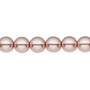Bead, Czech pearl-coated glass druk, opaque dusty light rose, 8mm round. Sold per 15-1/2" to 16" strand.