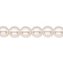 Bead, Czech pearl-coated glass druk, opaque pale pink, 8mm round. Sold per 15-1/2" to 16" strand.