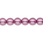 Bead, Czech pearl-coated glass druk, opaque lilac, 8mm round. Sold per 15-1/2" to 16" strand.