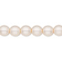 Bead, Czech pearl-coated glass druk, opaque matte pearl, 8mm round. Sold per 15-1/2" to 16" strand.