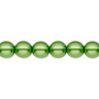 Bead, Czech pearl-coated glass druk, opaque green, 8mm round. Sold per 15-1/2" to 16" strand.