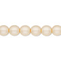Bead, Czech pearl-coated glass druk, opaque matte champagne, 8mm round. Sold per 15-1/2" to 16" strand.