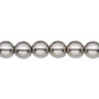 Bead, Czech pearl-coated glass druk, opaque grey, 8mm round. Sold per 15-1/2" to 16" strand.