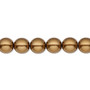 Bead, Czech pearl-coated glass druk, opaque sienna brown, 8mm round. Sold per 15-1/2" to 16" strand.