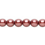 Bead, Czech pearl-coated glass druk, mauve, 8mm round. Sold per 15-1/2" to 16" strand.