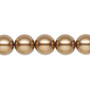 Pearl, Preciosa Czech crystal, bronze, 10mm round. Sold per pkg of 10.