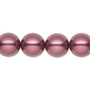 Pearl, Preciosa Czech crystal, light burgundy, 12mm round. Sold per pkg of 10.