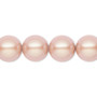 Pearl, Preciosa Czech crystal, pearlescent pink, 12mm round. Sold per pkg of 10.