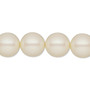 Pearl, Preciosa Czech crystal, pearlescent cream, 12mm round. Sold per pkg of 10.