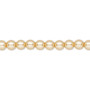 Pearl, Preciosa Czech crystal, gold, 5mm round. Sold per pkg of 50.