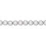 Pearl, Preciosa Czech crystal, light grey, 5mm round. Sold per pkg of 50.