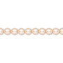 Pearl, Preciosa Czech crystal, peach, 5mm round. Sold per pkg of 50.