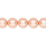 Bead, Celestial Crystal®, crystal pearl, peach, 10mm round. Sold per pkg of (2) 15-1/2" to 16" strands, approximately 80 beads.