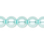 Bead, Celestial Crystal®, crystal pearl, aqua blue, 12mm round. Sold per 15-1/2" to 16" strand, approximately 30 beads.
