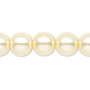 Bead, Celestial Crystal®, crystal pearl, light yellow, 12mm round. Sold per 15-1/2" to 16" strand, approximately 30 beads.