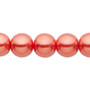 Bead, Celestial Crystal®, crystal pearl, orange-red, 12mm round. Sold per 15-1/2" to 16" strand, approximately 30 beads.