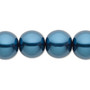 Bead, Celestial Crystal®, crystal pearl, teal, 14mm round. Sold per 15-1/2" to 16" strand, approximately 25 beads.