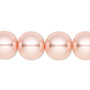 Bead, Celestial Crystal®, crystal pearl, peach, 14mm round. Sold per 15-1/2" to 16" strand, approximately 25 beads.