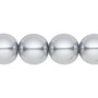 Bead, Celestial Crystal®, crystal pearl, silver, 14mm round. Sold per 15-1/2" to 16" strand, approximately 25 beads.