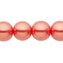 Bead, Celestial Crystal®, crystal pearl, orange-red, 14mm round. Sold per 15-1/2" to 16" strand, approximately 25 beads.