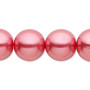 Bead, Celestial Crystal®, crystal pearl, bright pink, 16mm round. Sold per 15-1/2" to 16" strand, approximately 25 beads.