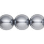 Bead, Celestial Crystal®, crystal pearl, pewter, 16mm round. Sold per 15-1/2" to 16" strand, approximately 25 beads.