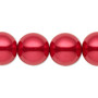 Bead, Celestial Crystal®, crystal pearl, red, 15-16mm round. Sold per 15-1/2" to 16" strand, approximately 25 beads.